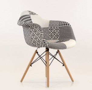 Стул-кресло DAW Patchwork Lounge черно-белый
