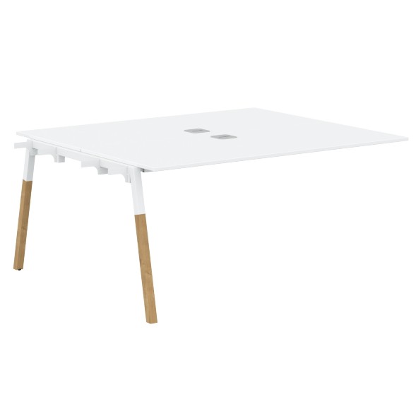Стол приставной FIWST 1513 Белый Премиум/Белый-Бук 1580х1370х733 FORTA в Саратове 