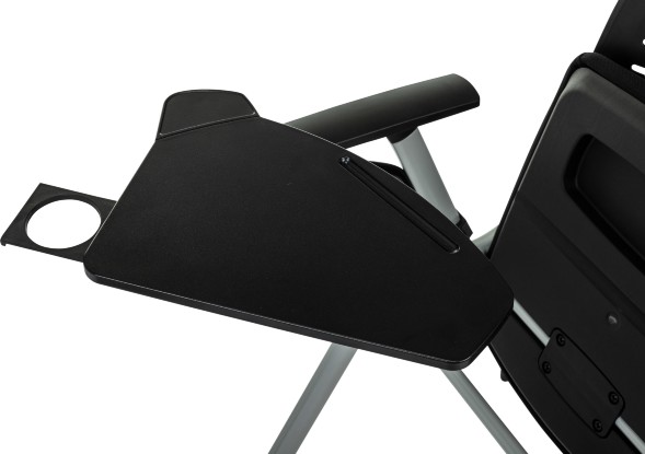 Стул Бюрократ X-Click-PP черный со столиком на ножках металл серый