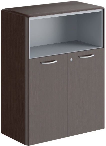 Шкаф средний с замком в малых дверях и обвязкой DMC 85.3(Z) Венге Магия 892х470х1185