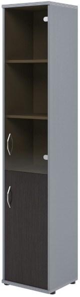 Шкаф колонка комбинированная СУ-1.2(R) Венге/Металлик 406*365*1975