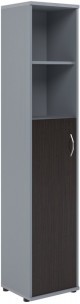 Шкаф колонка с глухой средней дверью СУ-1.6(L) Венге/Металлик 406*365*1975